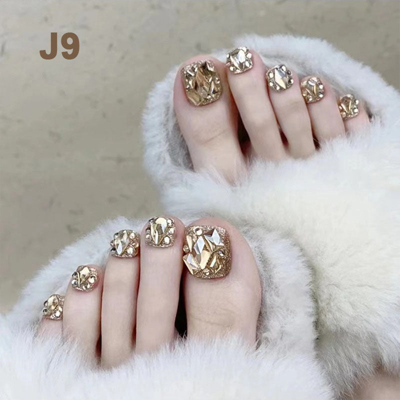 Delicate Glitter False Toe Nails Kit(50% OFF)