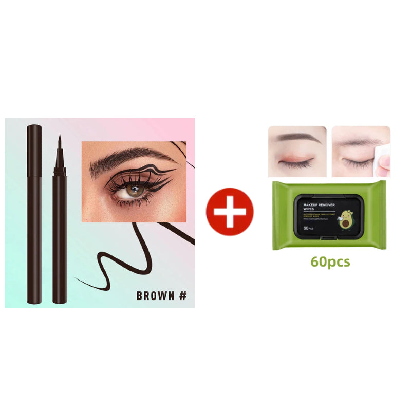 ✨ Eyeliner lichid cu vârf ultra-subțire – desenează linii precise, rezistent la apă. 👁️ Plată la livrare!
