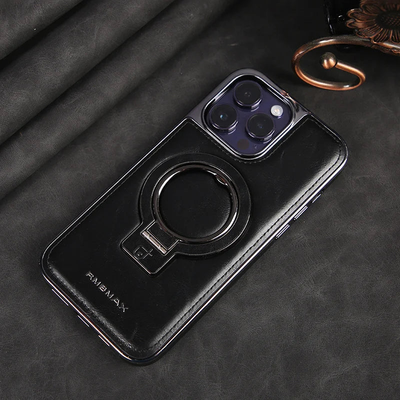 Husa iPhone din piele de lux cu suport invizibil