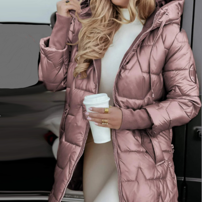 Femeii de iarnă Mid-length cald bumbac Hooded Jacket