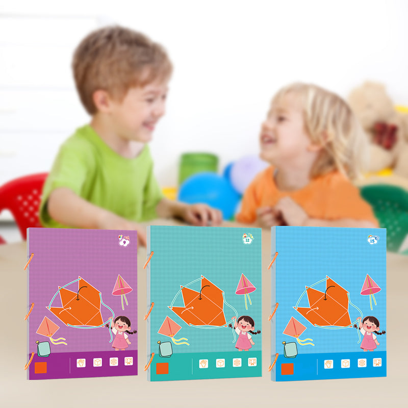 👶✨Książka do nauki geometrii 3D z sznurkiem