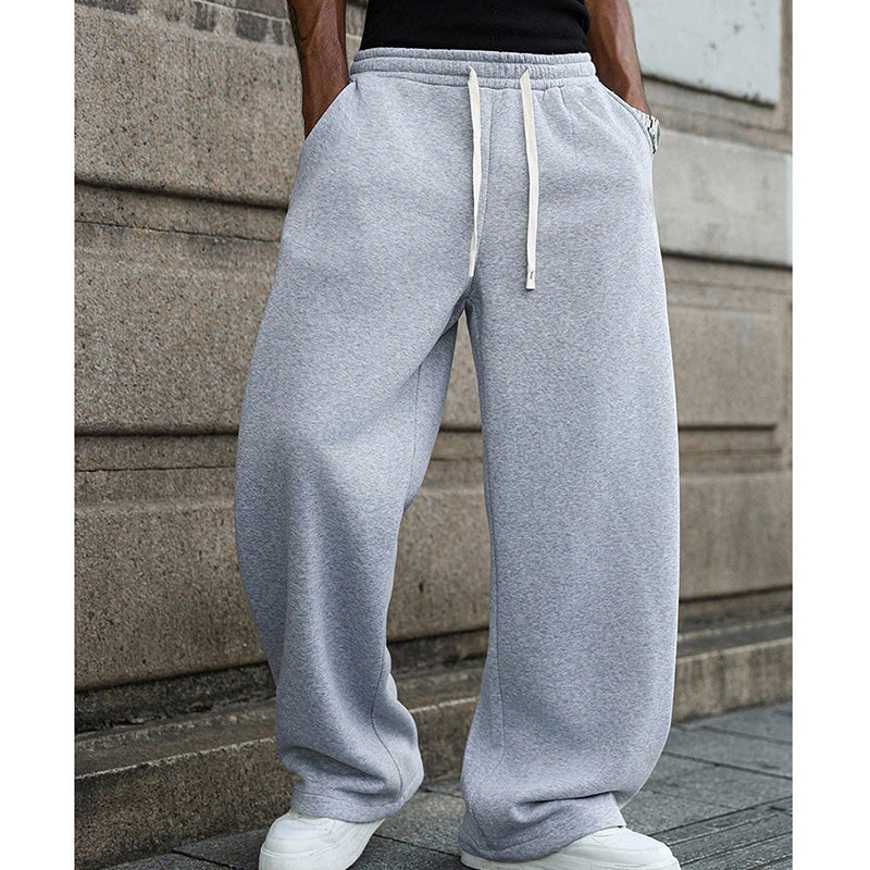 Pantaloni casual pentru bărbați, cu șnur lejer, 👖