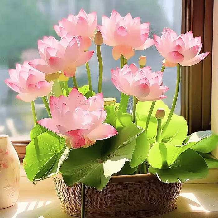 💐Święty kwiat lotosu w misce Bonsai
