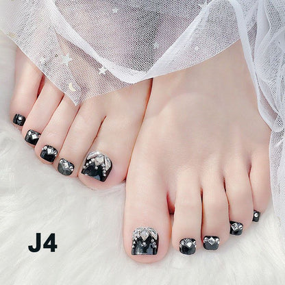 Delicate Glitter False Toe Nails Kit（50% OFF）