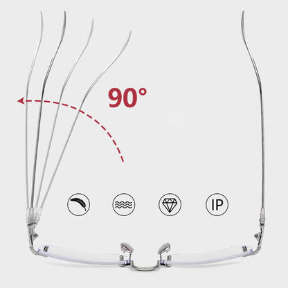 Kék fény elleni perem nélküli szegély nélküli vágás presbyopikus szemüveg férfiak és nők számára
