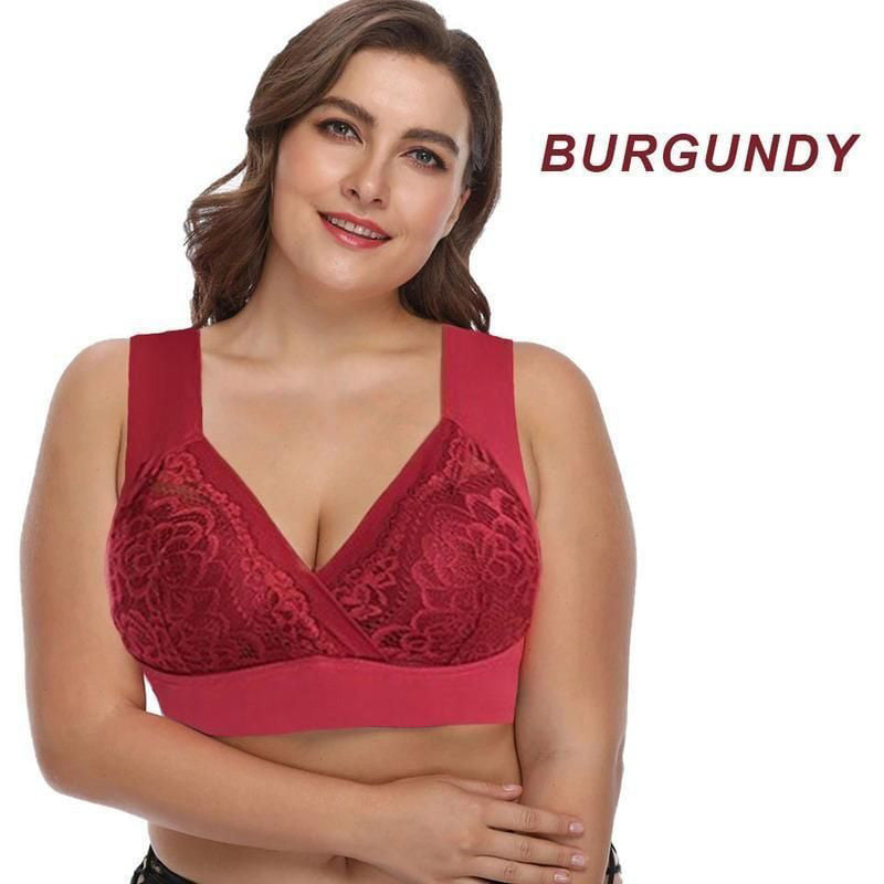 Kup 1 + 1 gratis!👙Plus Size Wygodny, super rozciągliwy biustonosz koronkowy z bezprzewodowym wsparciem