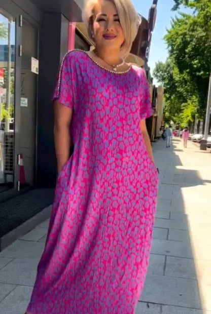 💃2024 modna sukienka z nadrukiem plus size