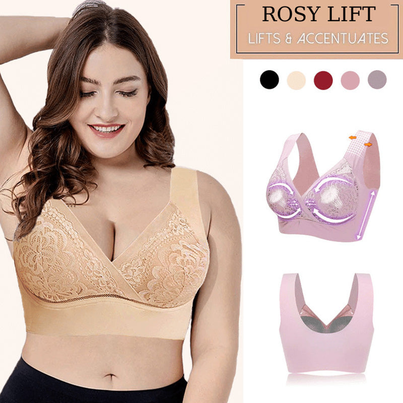 Kup 1 + 1 gratis!👙Plus Size Wygodny, super rozciągliwy biustonosz koronkowy z bezprzewodowym wsparciem