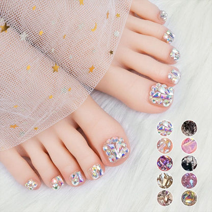 Delicate Glitter False Toe Nails Kit（50% OFF）