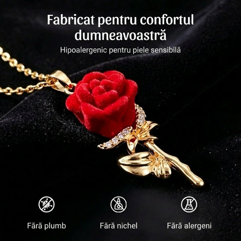 🌹 Eleganță care nu trece niciodată – trandafir roșu din cristal cu finisaj auriu. Plată la livrare! ✨