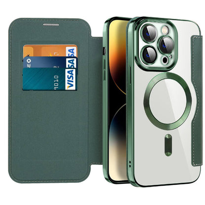 Electroplacat magnetic magnetic flip caz de telefon din piele flip