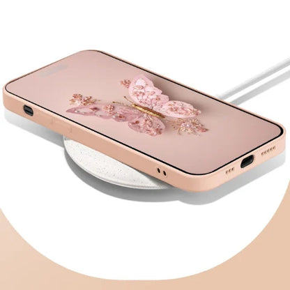Flat 3D Butterfly Pattern Butterfly Glass Case compatibil cu iPhone