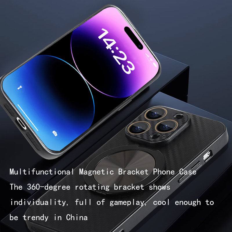 360 rotativ Magnetic Stand rotativ oglindă de protecție din fibre de carbon model Apple Case