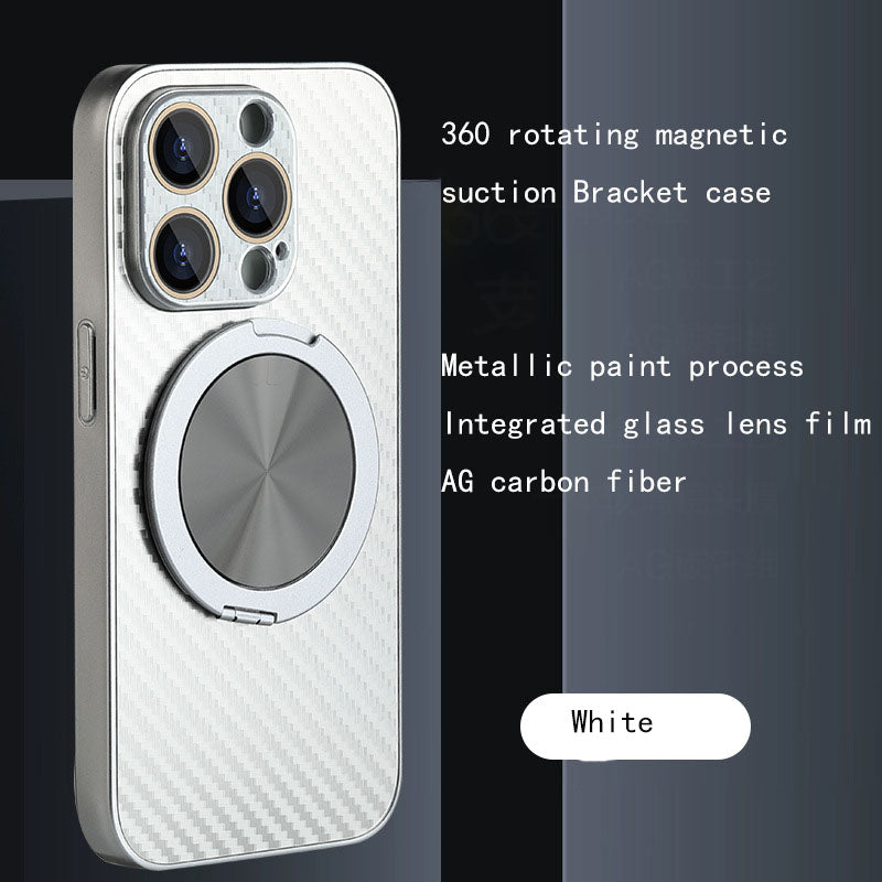 360 rotativ Magnetic Stand rotativ oglindă de protecție din fibre de carbon model Apple Case