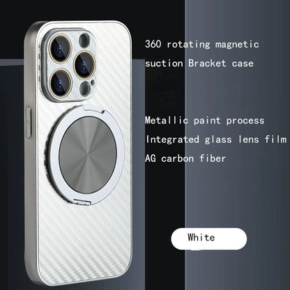 360 rotativ Magnetic Stand rotativ oglindă de protecție din fibre de carbon model Apple Case