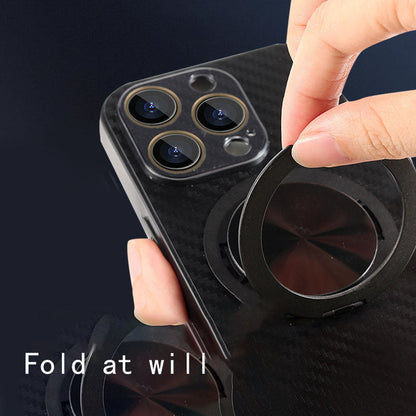 360 rotativ Magnetic Stand rotativ oglindă de protecție din fibre de carbon model Apple Case