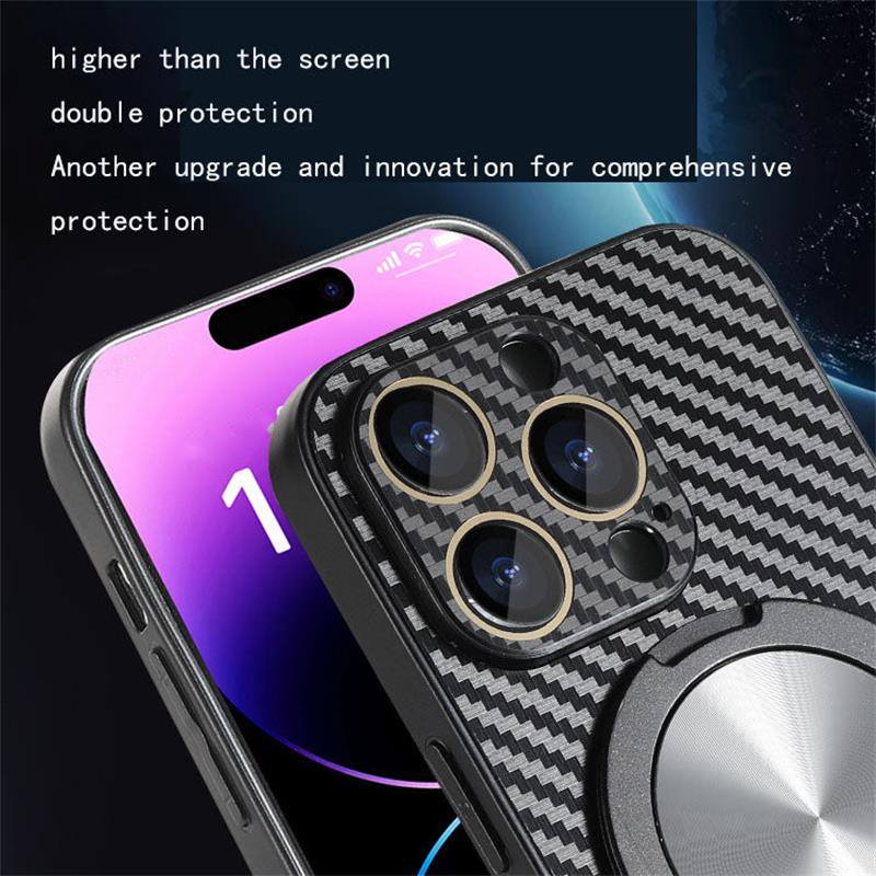 360 rotativ Magnetic Stand rotativ oglindă de protecție din fibre de carbon model Apple Case