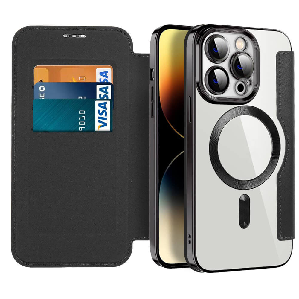 Electroplacat magnetic magnetic flip caz de telefon din piele flip