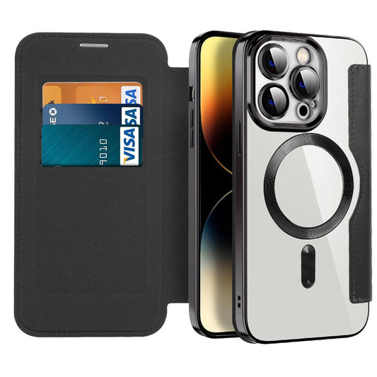 Electroplacat magnetic magnetic flip caz de telefon din piele flip