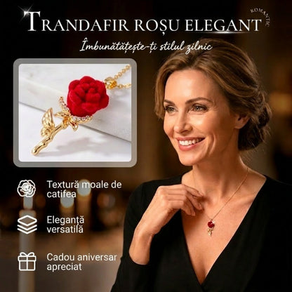 🌹 Eleganță care nu trece niciodată – trandafir roșu din cristal cu finisaj auriu. Plată la livrare! ✨