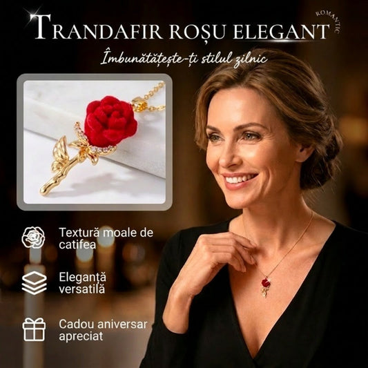 🌹 Eleganță care nu trece niciodată – trandafir roșu din cristal cu finisaj auriu. Plată la livrare! ✨