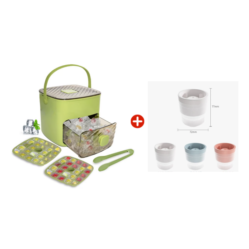 🧊 Cuburi de gheață portabile – cu capac și cutie. ✅ Plată la livrare. Adaugă în coș!