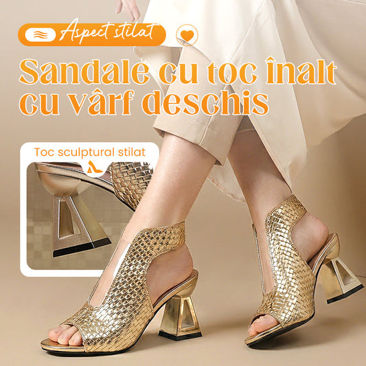 🏖️👠 Sandale elegante cu toc pentru femei – vârf deschis, picioare zvelte, mers confortabil! 👡 Plată la livrare!