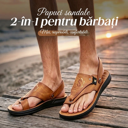 🔥 Sandale convertibile 2-în-1 pentru bărbați – papuci + sandale într-unul singur! ⚡ Livrare rapidă în România – comandă acum!