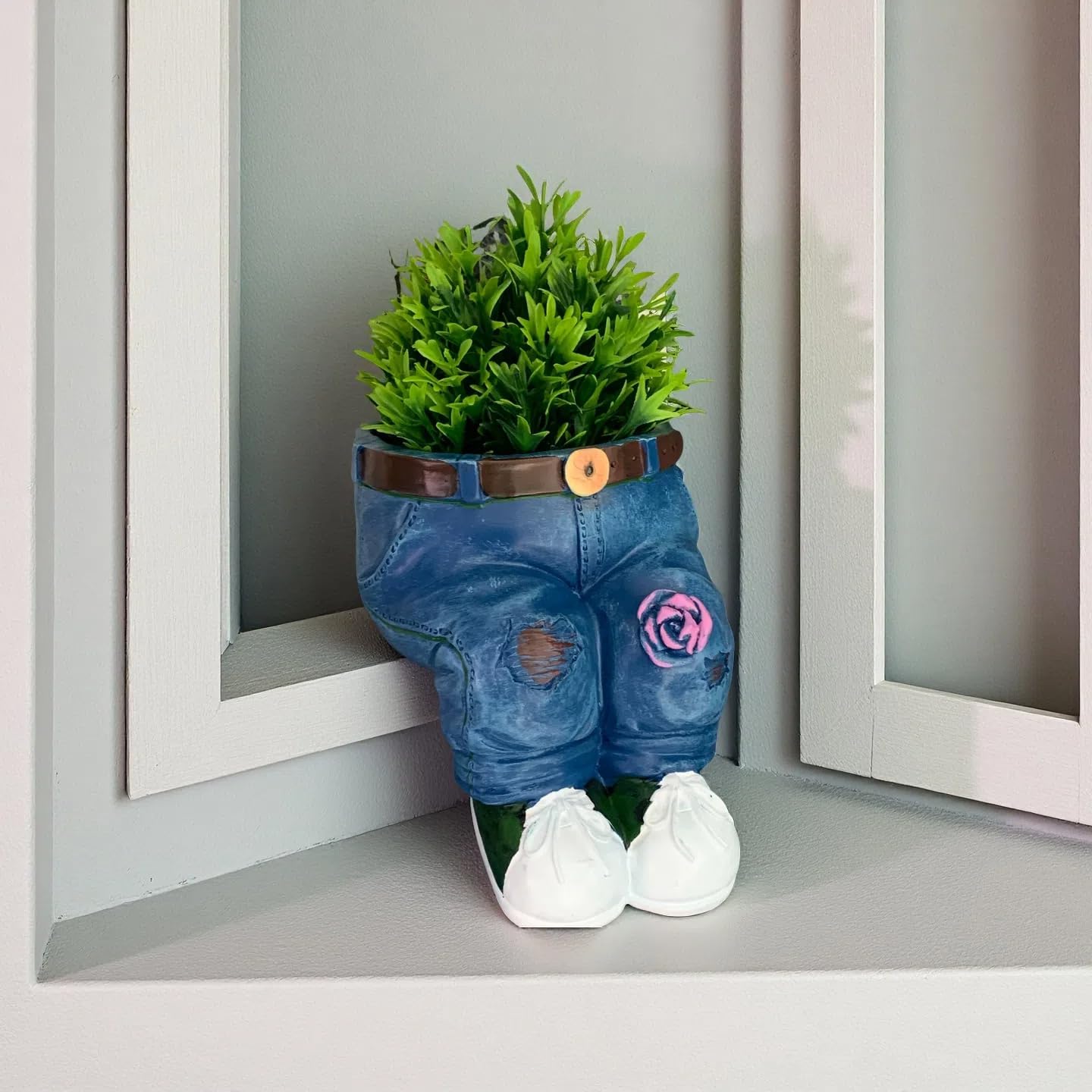 🌷 Ghiveci creativ 3D cu model jeans – aspect unic, perfect pentru flori sau decorațiuni interioare. Plată la livrare!