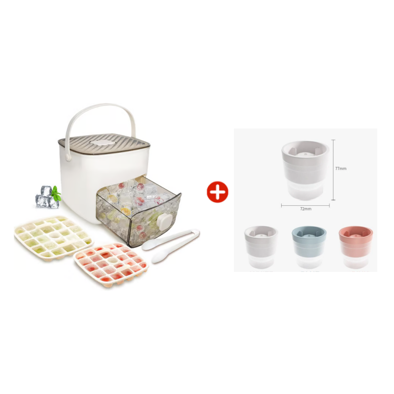 🧊 Cuburi de gheață portabile – cu capac și cutie. ✅ Plată la livrare. Adaugă în coș!