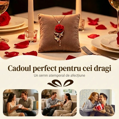🌹 Eleganță care nu trece niciodată – trandafir roșu din cristal cu finisaj auriu. Plată la livrare! ✨