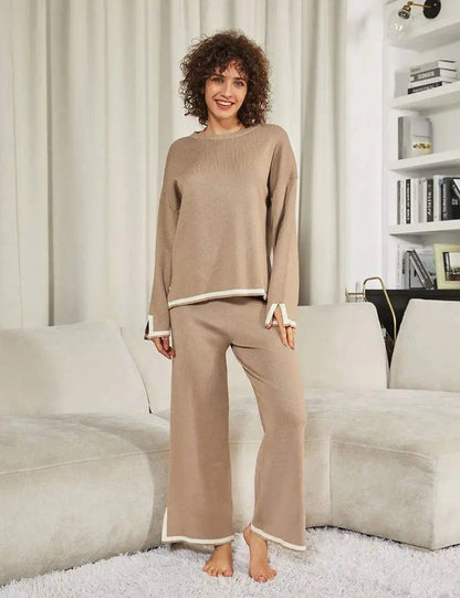 🔥 Set 2 piese – top tricotat + pantaloni largi. Lejer, respirabil, potrivit pentru plimbări, acasă sau vacanțe. ✅ Plată la livrare!