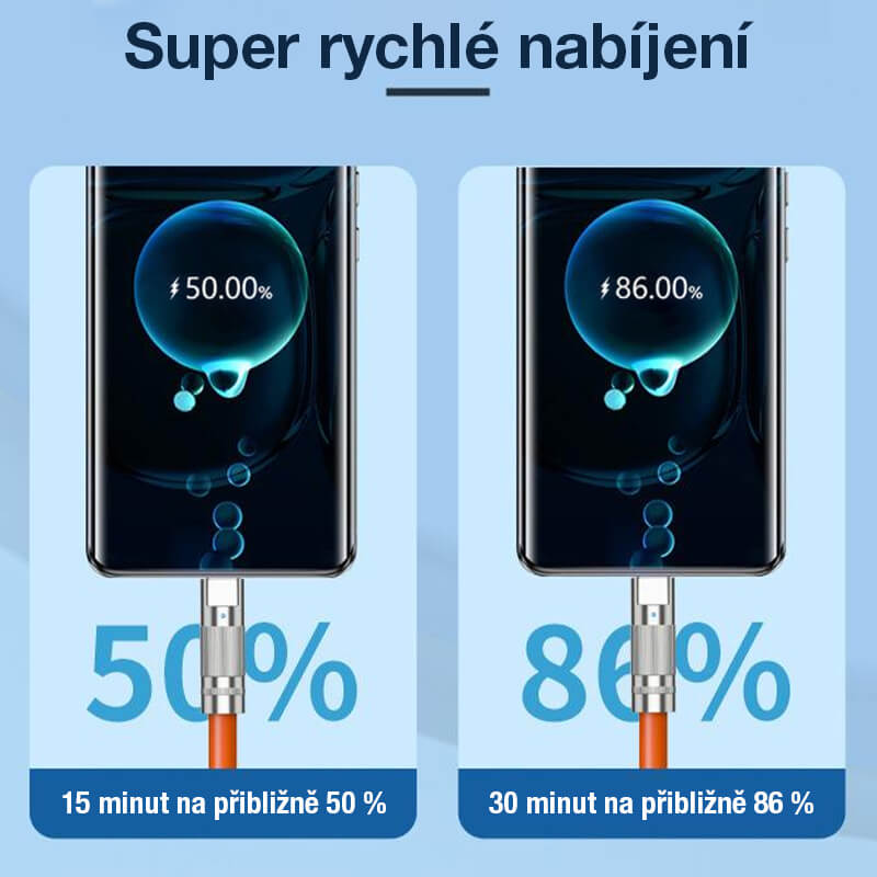 Cablu de încărcare rapidă 120W 3 în 1 cu miez întărit de aliaj de cupru