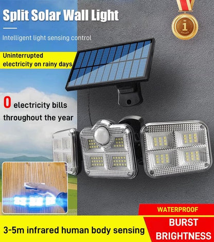 🔥 Lampa solară cu senzor de mișcare și mai multe capete – iluminare puternică, economie de energie. ☀️ Plată la livrare!