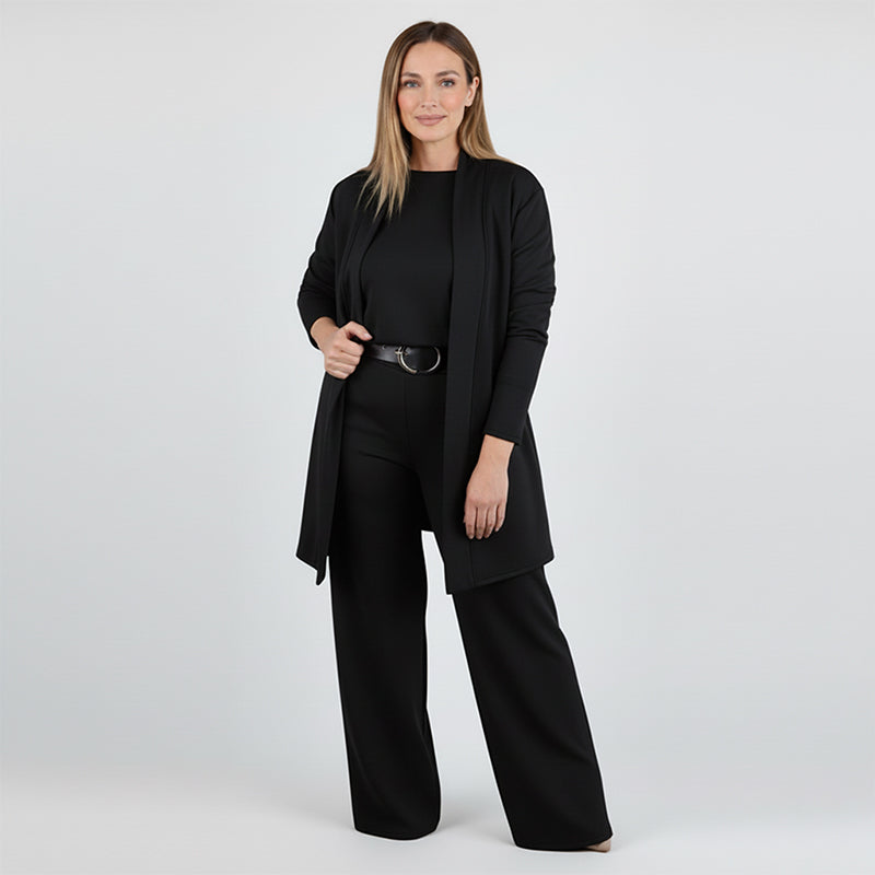 ⏰ Set elegant din 3 piese – cardigan lung, top și pantaloni. Stil complet, confortabil și rafinat! 💞 Plată la livrare!