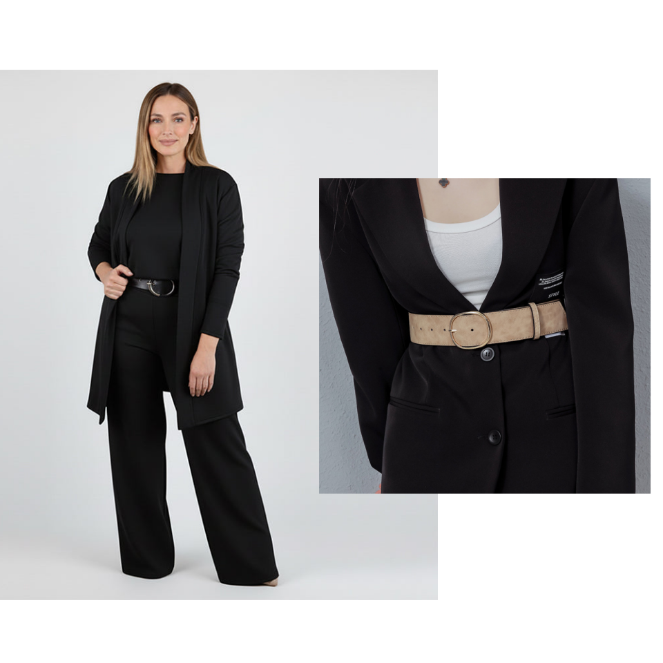 ⏰ Set elegant din 3 piese – cardigan lung, top și pantaloni. Stil complet, confortabil și rafinat! 💞 Plată la livrare!
