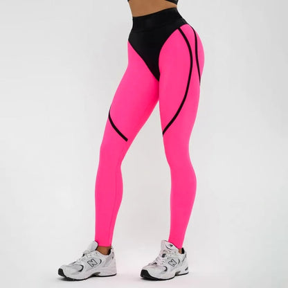 Legginsy z efektem szybkiego schnięcia Majacy Patchwork na biodrach
