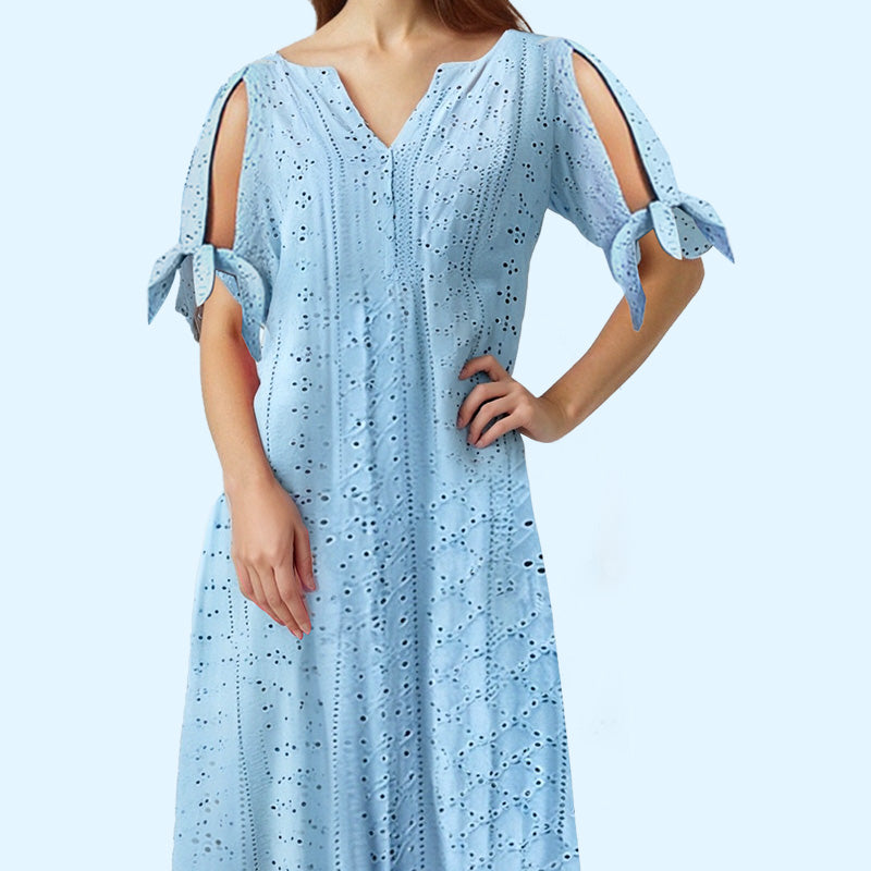 💃 Rochie elegantă pentru femei – decolteu în V, decupaje solide, design modern și rafinat. ✨ Plată la livrare!