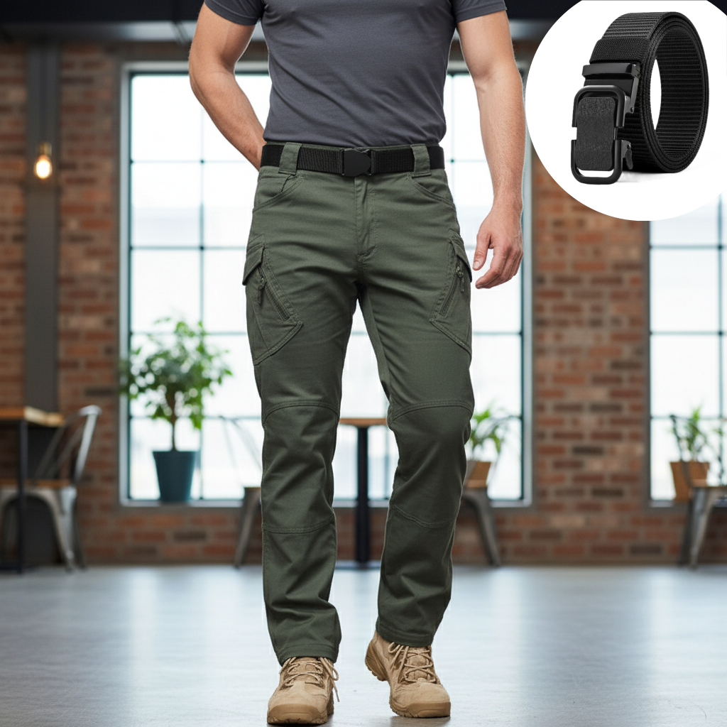 👖⚡ Pantaloni care nu se rup când ai mai multă nevoie Țesătură rezistentă | Buzunare multiple | Genunchi întăriți ✅ Vânătoare, camping, muncă, outdoor – toate într-unul