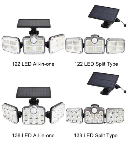 🔥 Lampa solară cu senzor de mișcare și mai multe capete – iluminare puternică, economie de energie. ☀️ Plată la livrare!