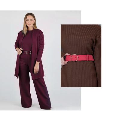 ⏰ Set elegant din 3 piese – cardigan lung, top și pantaloni. Stil complet, confortabil și rafinat! 💞 Plată la livrare!