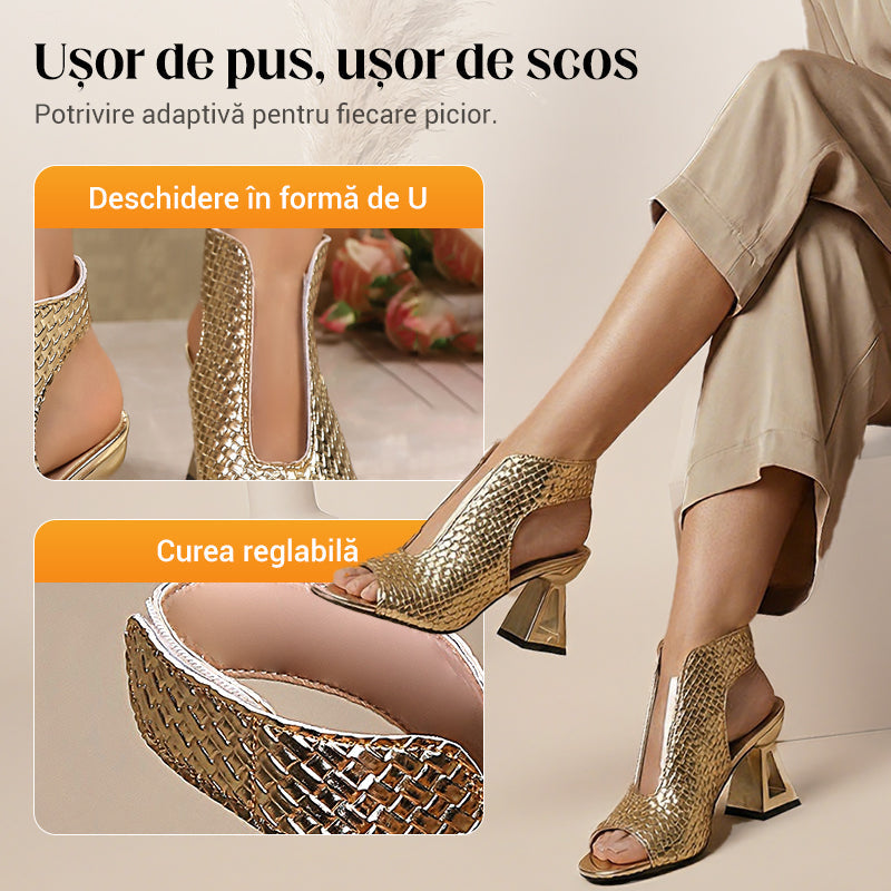 🏖️👠 Sandale elegante cu toc pentru femei – vârf deschis, picioare zvelte, mers confortabil! 👡 Plată la livrare!