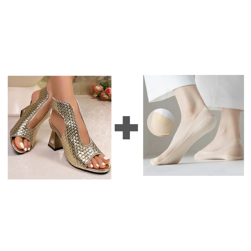 🏖️👠 Sandale elegante cu toc pentru femei – vârf deschis, picioare zvelte, mers confortabil! 👡 Plată la livrare!
