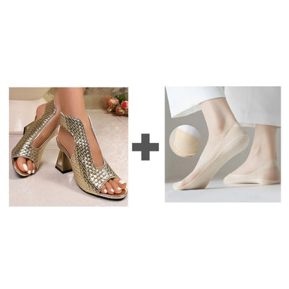 🏖️👠 Sandale elegante cu toc pentru femei – vârf deschis, picioare zvelte, mers confortabil! 👡 Plată la livrare!