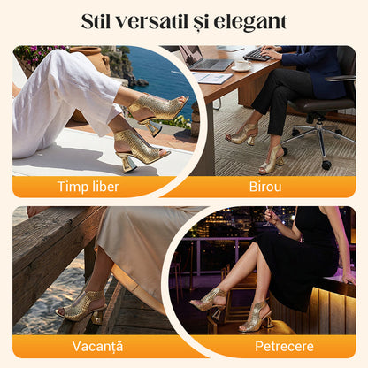 🏖️👠 Sandale elegante cu toc pentru femei – vârf deschis, picioare zvelte, mers confortabil! 👡 Plată la livrare!