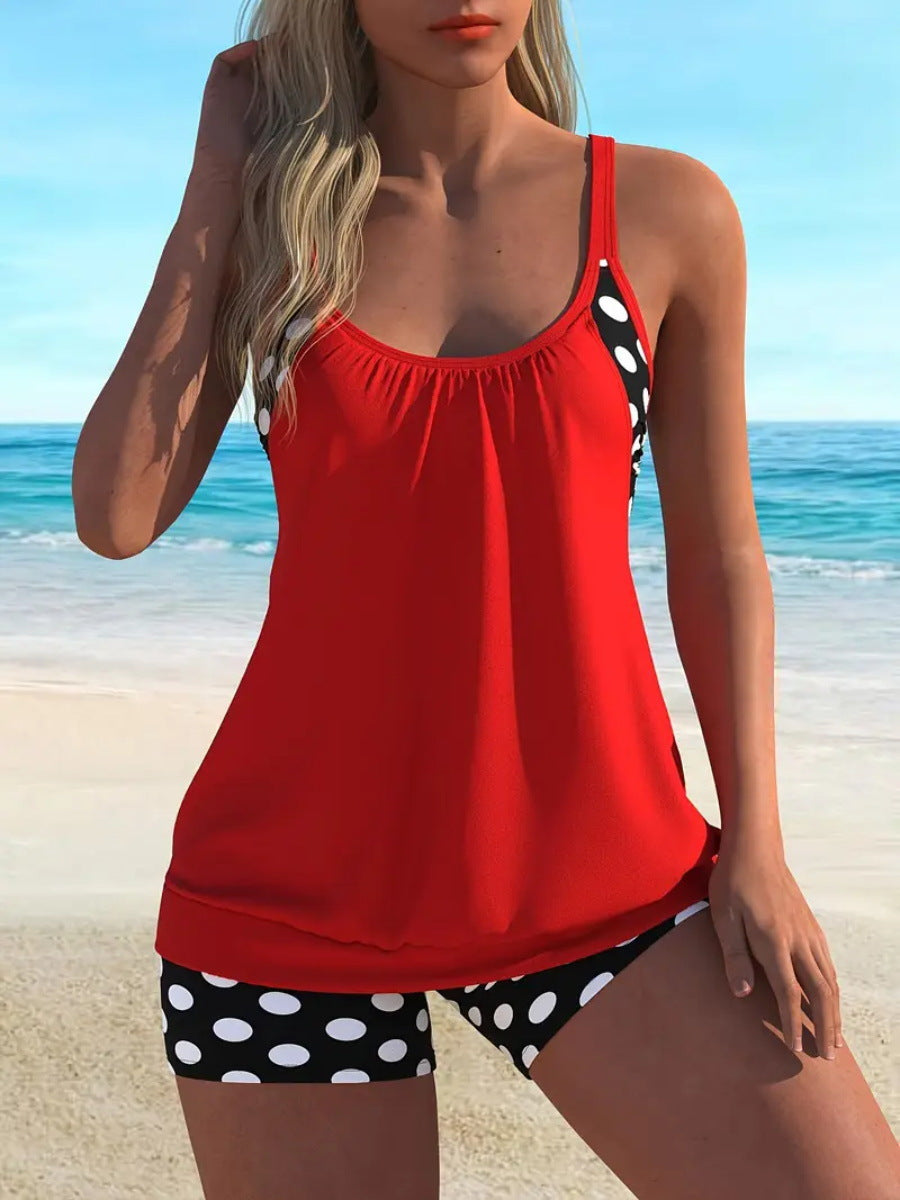 Costum de Baie 2 Piese Polka Dot – În Stoc & Ramburs 👙🏖️
