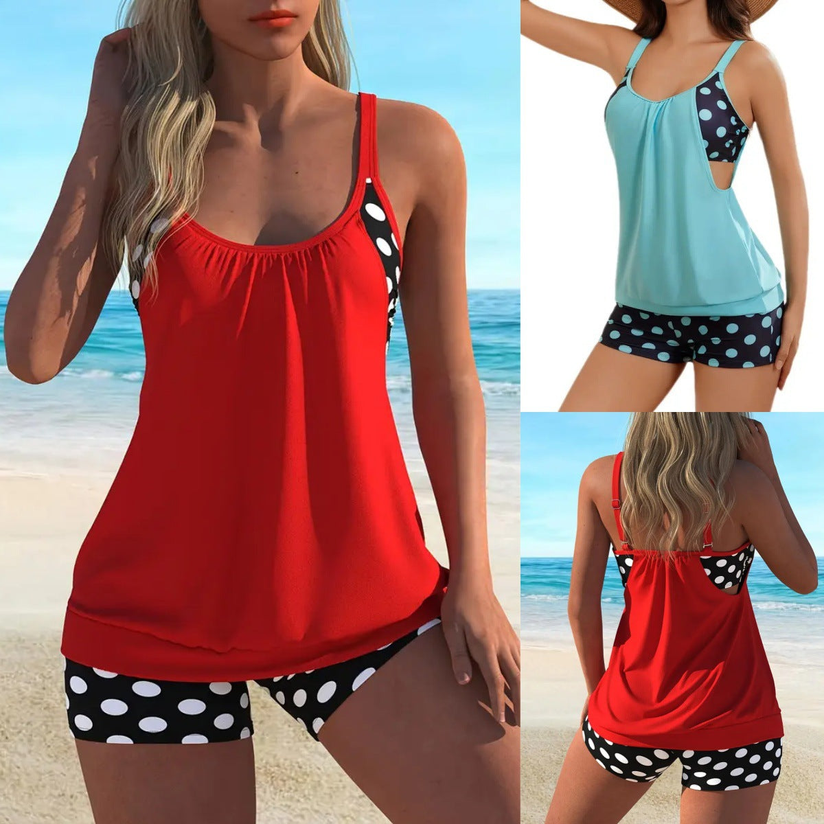 Costum de Baie 2 Piese Polka Dot – În Stoc & Ramburs 👙🏖️