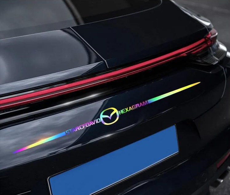 Kolorowa naklejka samochodowa z laserowym odbiciem 3D, 4 sztuki