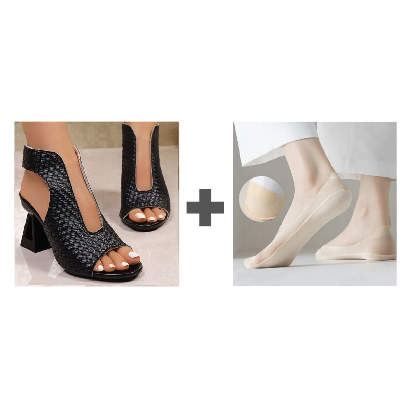🏖️👠 Sandale elegante cu toc pentru femei – vârf deschis, picioare zvelte, mers confortabil! 👡 Plată la livrare!
