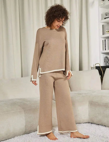🔥 Set 2 piese – top tricotat + pantaloni largi. Lejer, respirabil, potrivit pentru plimbări, acasă sau vacanțe. ✅ Plată la livrare!